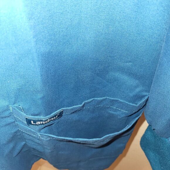 NEW Landau 3XL Blue Medical Scrub Jacket Snap Front Cuffs Pockets 35% Cotton - Picture 11 of 14
